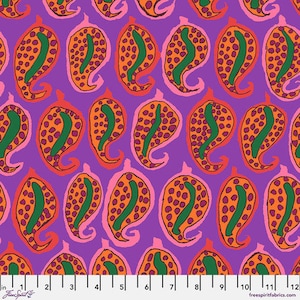 Kaffe Collective August 2024 - Purple Pasha Paisley - By Kaffe Fassett For Free Spirit Fabrics - Sold By The Yard - In Stock Ships Today