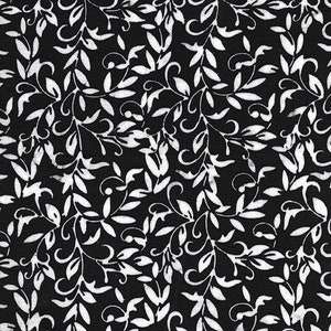 Beehive Buzz - Black White Vines - By By Island Batiks - Sold By The Yard Cut Continuous - In Stock And Ships Today
