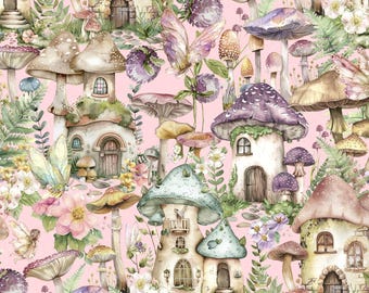 Fairy Boutique - Pink Pixie Town - By Graphic 45 For Lumin Fabrics - Sold By The Yard and Cut Continuous - In Stock Ships Today