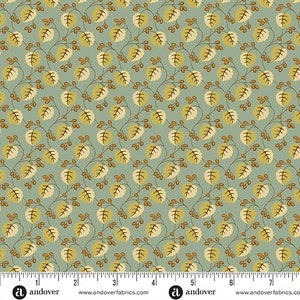 Gathering - Teal Berries - By Andover Fabrics - Sold By The Continuous Yard - In Stock And Ships Today