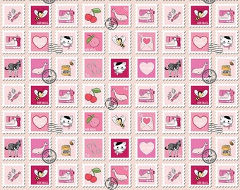 Mint For You - Blush Stamps - By Melissa Mortenson For Riley Blake Designs - Sold by the Yard - In Stock and Ships Today