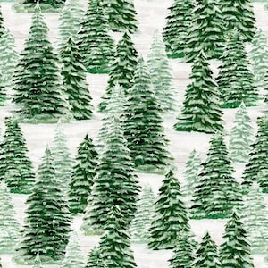 Country Cardinals - Packed Trees - By Danielle Murray For Wilmington Prints - Sold By The Continuous Yard - In Stock Ships Today