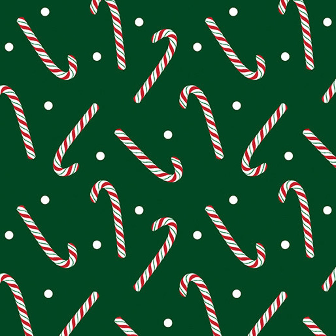 Country Christmas Green Candy Canes by Kanvas Studio for - Etsy