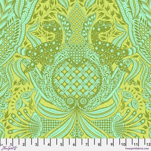 Roar! - Lime Gift Rapt - By Tula Pink For FreeSpirit Fabrics - Sold By The Continuous Yard - In Stock And Ships Today!