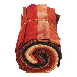 Hoffman Handpainted Watercolor Batiks - Red Ruby Lipstick Fat Quarter 12pc/bundle - By Hoffman Fabrics - Sold By The Bundle - Ships Today