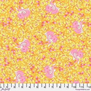 Besties - Buttercup Chubby Cheeks - By Tula Pink For FreeSpirit Fabrics - Sold By The Continuous Yard - In Stock And Ships Today
