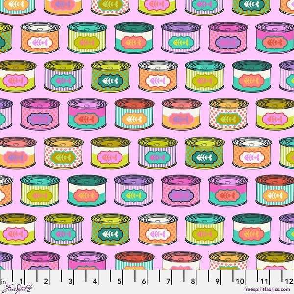 Tabby Road Deja Vu - Cat Snacks - By Tula Pink For FreeSpirit Fabrics - Sold By The Continuous Yard -  * Preorder Set To Ship In July *