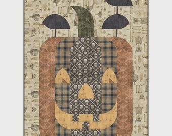 Posh Jack-O-Lantern Quilt Kit Featuring Tim Holtz Fabrics - Part of the Posh Seasonal Club - Sold By The Kit - Ships Today
