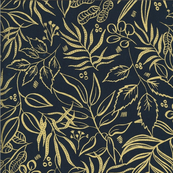 Midnight Botanica Design Printed Fabric