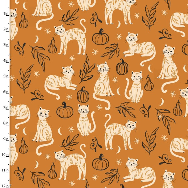 Too Cute To Spook - Cutsie Cats - By Natalie Adams For 3 Wishes Fabrics - Sold By The Yard Cut Continuous - In Stock, Ships Today