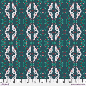 Folk Heart - Sage Reflection - By  Nathalie Lete For Free Spirit Fabrics - Sold By The Yard And Cut Continuous - In Stock Ships Today
