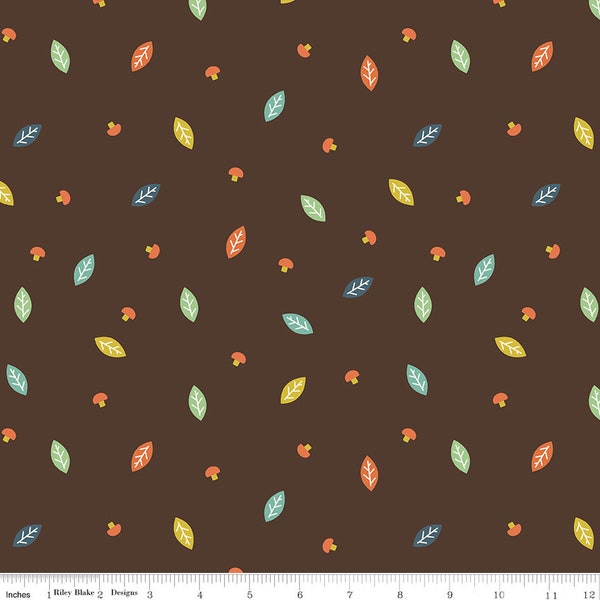 Woodland Flannel - Brown Leaf Flannel - By Ben Byrd For Riley Blake Fabrics - Sold by the Yard, Cut Continuous - In Stock, Ships Today