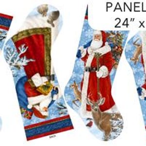 St. Nicholas Cotton Canvas - 24&quot; Stocking Panel - By Liz Goodrick-Dillon For Northcott Fabrics - Sold By Panel - In Stock Ships Today