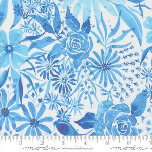 Sunshine Blue Skies - Water Watercolor - By Create Joy Project For Moda Fabrics - Sold By The Continuous Yard - Ships Today