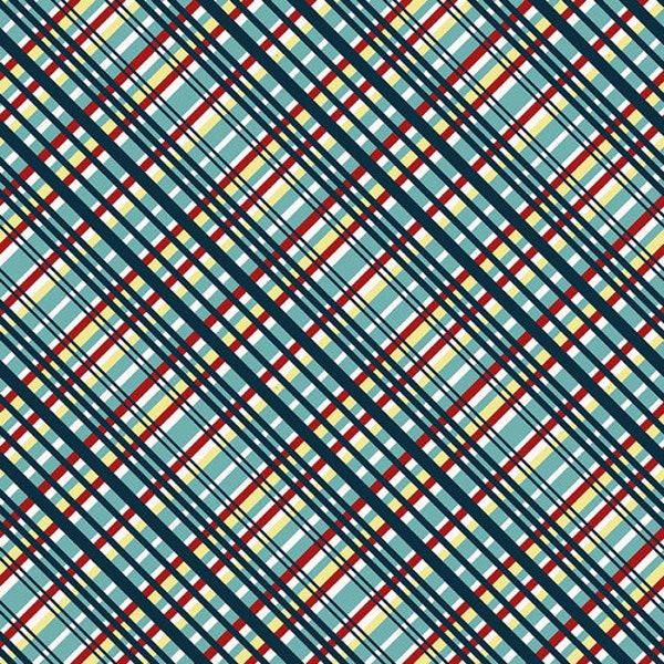 Zooming Chickens - Diagonal Plaid - By Timna Tarr For Studio E Fabrics - Sold By Continuous Yard - In Stock Ships Today