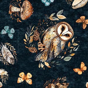 Night Owls - Dark Teal Owls - By Morris Creative Group For QT Fabrics - Sold By The Continuous Yard - In Stock Ships Today