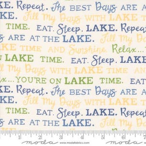 On Lake Time - Cloud Lake Words - By Deb Strain For Moda Fabrics - Sold by Yard and Cut Continuous - In Stock and Ships Today