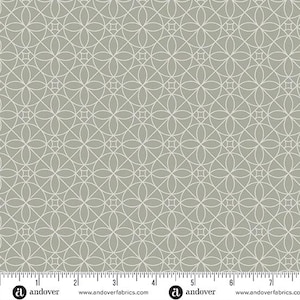 Still - Grå kosmiska kaktusblommor - Av Libs Elliot För Andover Fabrics - Säljs per mått - I lager Skickas idag