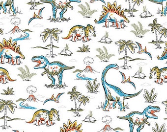 Toally Roarsome Flannel - Mighty Landscape - By Josh Rey For 3 Wishes Fabric - Sold By The Yard Cut Continuous - In Stock And Ships Today