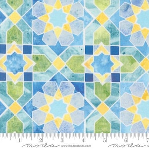 Sunshine Blue Skies Canvas - Multi Mosaic - By Create Joy Project For Moda Fabrics - Sold By The Continuous Yard - Ships Today