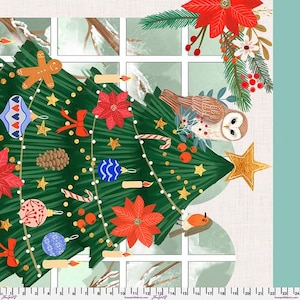 Cabane de Noël - Panneau de Noël confortable de 36 po. - Par Mia Charro pour les tissus FreeSpirit - Vendu par panneau - En stock