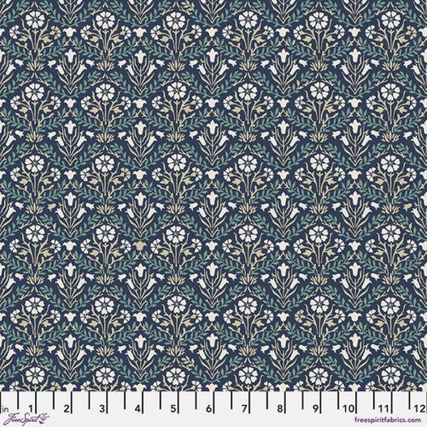 Buttermere - Navy Bellflowers - By The Original Morris & Co. For FreeSpirit Fabrics - Sold By Continuous Yard - In Stock Ships Today