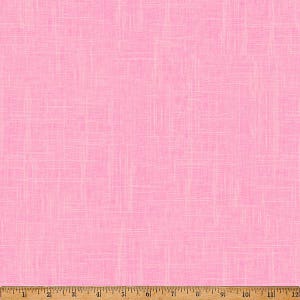 May include: A close-up of a pink fabric with a textured appearance. The fabric has a woven look with thin, light-coloured lines crisscrossing the surface. The fabric is a solid pink colour. A wooden ruler is at the bottom of the image.