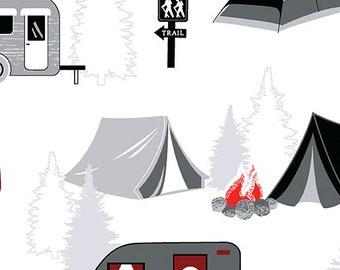 Great Outdoors - Light Gone Camping - By Kanvas Studio For Benartex Fabrics - Sold By The Continuous Yard - In Stock And Ships Today
