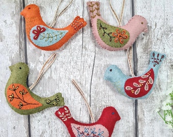 Felt Craft Kit - Folk Birds - By Corinne Lapierre - Sold By The Kit - In Stock And Ships Today