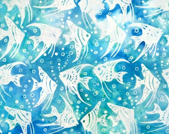 Blue Attol - Milky Water - By Batiks By Mirah - Sold By The Yard And Cut Continuous - In Stock And Ships Today