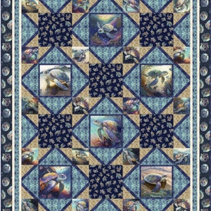 Endless Blues - 68&quot; x 84.5&quot; Blue Travelers Quilt Kit - By Morris Creative Group For QT Fabrics - Sold By The Kit - In Stock and Ships Today