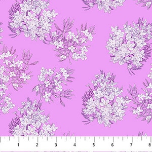 May include: A pink fabric with a white floral pattern. The flowers are small and delicate, and they are arranged in a random pattern. The fabric is perfect for crafting projects, such as quilting, sewing, and scrapbooking.