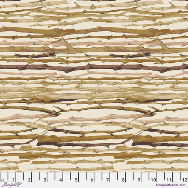 Garden - Natural Twig Stripe - By Martha Negley For Free Spirit Fabrics - Sold By The Yard And Cut Continuous - In Stock And Ships Today