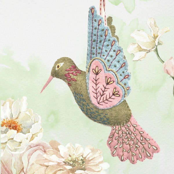 Felt Craft Kit - Hummingbird - By Corrine Lapierre - Sold By The Kit - In Stock And Ships Today