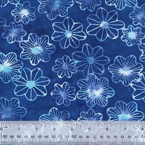 Midnight Moon - Blå Lilypad - Av Jacqueline de Jonge För Anthology Fabrics - Säljs per löpande meter - I lager Skickas idag