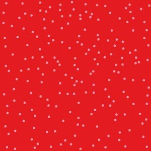 May include: A vibrant red background with a scattered pattern of small, light pink dots. The dots are evenly distributed across the surface, creating a playful and visually appealing design. This pattern is suitable for various applications.