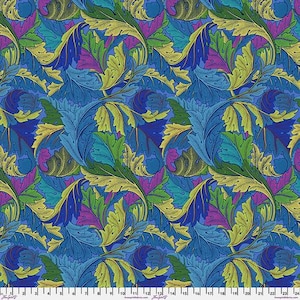 Kaffe x Morris And Co - Cobalt Acanthus - Por Kaffe Fassett x The Original Morris & Co para FreeSpirit Fabrics - Se vende cortado a medida - Envío hoy