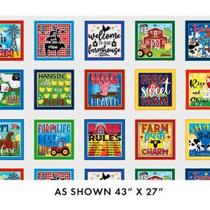 Barnyard Rules - 27&quot; Block Panel - By Kanvas Studio For Benartex Fabrics - Sold By The Panel - In Stock Ships Today