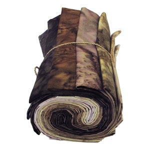 Hoffman Handpainted Watercolor Batiks - Naturally Beautiful Fat Quarter 12pc/bundle - By Hoffman Fabrics - Sold By The Bundle - Ships Today