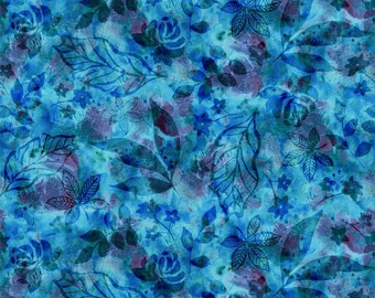 Botanics 108 "- Blau - Von P & B Textiles - Verkauft lose Lagerware Cut Kontinuierlich - Auf Lager Schiffe heute