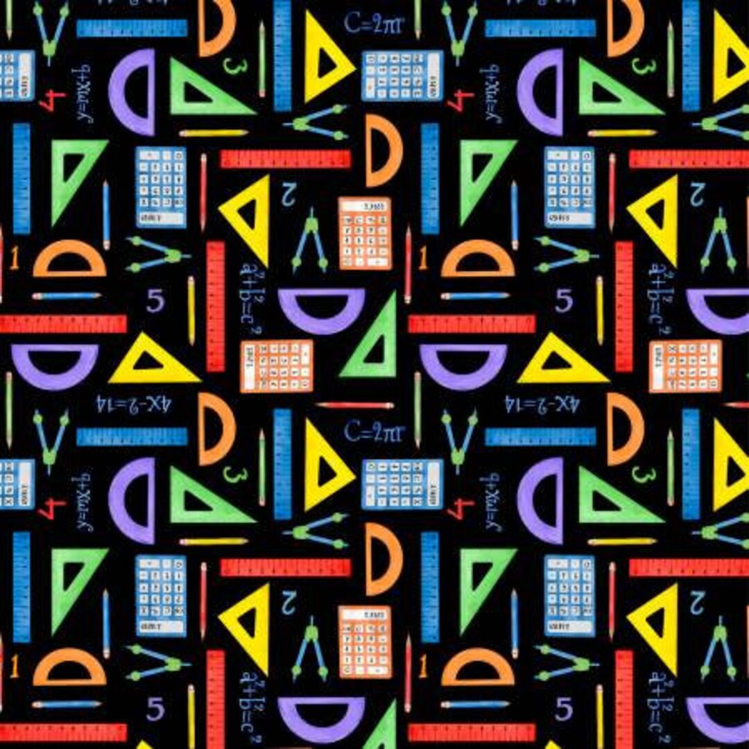 School is Cool Black School Supplies by Nancy Mink for Wilmington