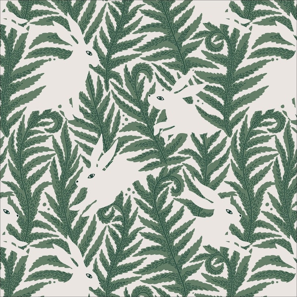 Baltic Woodland - Wild Hares - By Maria Galybina For Cloud9 Fabrics - Sold By Yard Cut Continuous - In Stock! And Ships Today