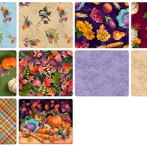 Cornucopia Harvest - Fat Quarter 10pc/bundle - By Gina Jane Lee For QT Fabrics - Sold By The Bundle - Ships Today