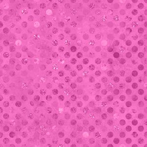 May include: A seamless pattern featuring a vibrant hot pink background with a repeating design of circular polka dots. The dots exhibit varying shades of pink and textured, glittery, or metallic-like finishes, creating a layered visual effect.