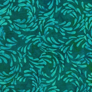 Calm Lagoon - Aquamarine Splash - By Kathy Engle For Island Batiks - Sold By The Yard And Cut Continuous - In Stock And Ships Today