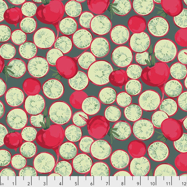 Veggies - Radish Coin, Dark - de Martha Negley para Free Spirit Fabrics - Vendido por el Full-Yard y Cut Continuous