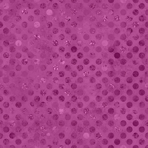 May include: A seamless pattern featuring a vibrant magenta background with a textured, distressed appearance. The design is overlaid with a repeating grid of circular polka dots in varying shades of pink, each displaying a metallic, glittery finish.