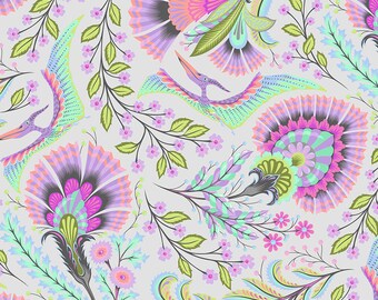 Roar! - Mist Wing It - By Tula Pink For FreeSpirit Fabrics - Sold By The Continuous Yard - In Stock And Ships Today!