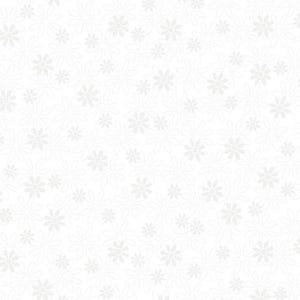 May include: White background with a repeating pattern of small, light gray flowers. The flowers are scattered across the surface, creating a delicate and airy design. The flowers have multiple petals and are in various sizes.