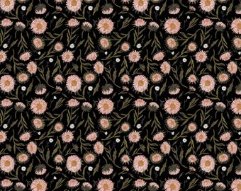 Rayón Nature Trail - Negro con flores grandes - Por Sara Boccaccini para FIGO Fabrics - Se vende cortado a medida - Corte continuo - Envío hoy